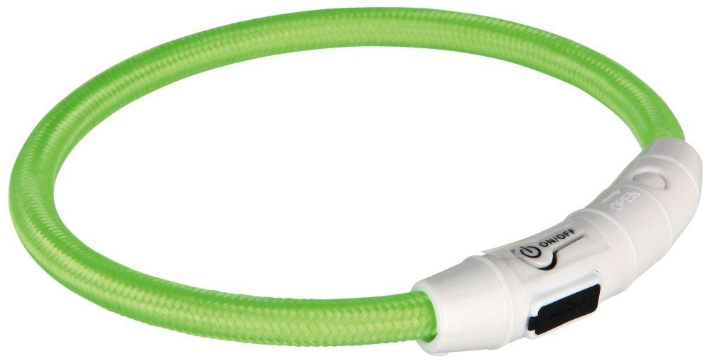 Світиться нашийник для собак USB, L-XL 65см Trixie зелений від компанії MY PET - фото 1