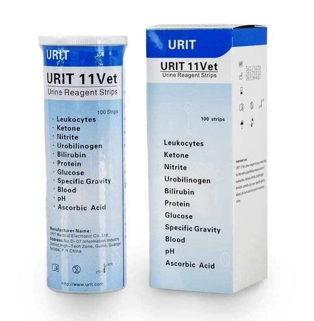 Тест-смужки для аналізу сечі URIT 11Vet, 100 шт від компанії MY PET - фото 1