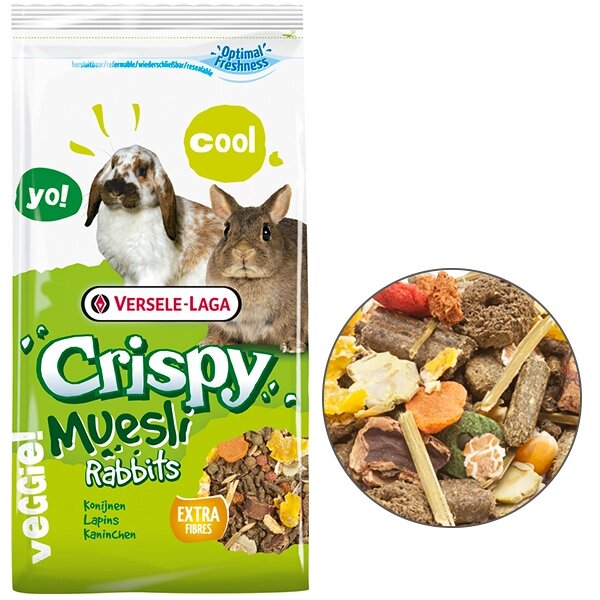 Versele-Laga Crispy Muesli КРОЛИК (Cuni) зернова суміш корм для карликових кроликів 20кг від компанії MY PET - фото 1