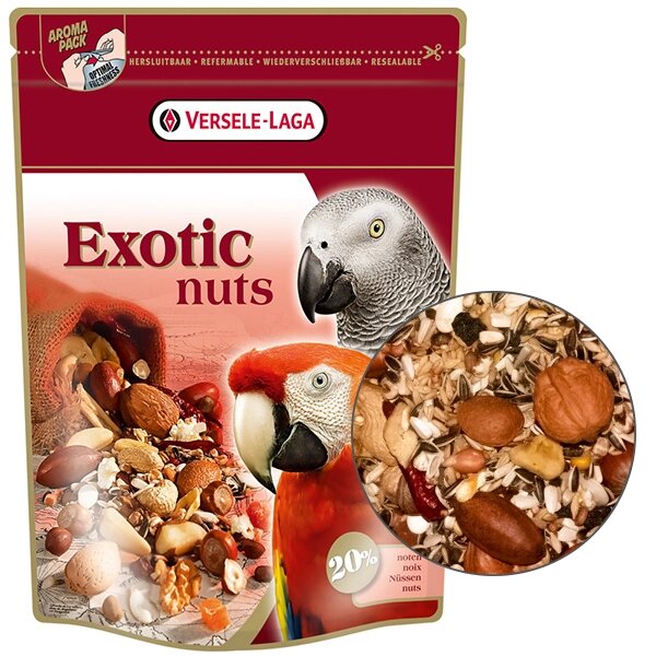 Versele-Laga Prestige Premium Exotic Nuts  ЕКЗОТИЧНІ ГОРІХИ зернова суміш корм для великих папуг, з цільними горіхами від компанії MY PET - фото 1