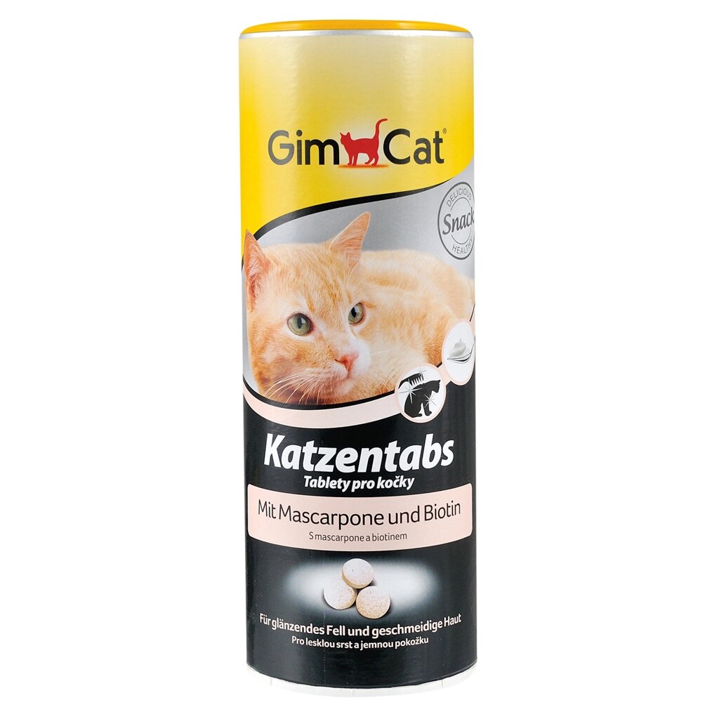 Вітаміни GimCat для котів, Katzentabs з маскарпоне та біотином, 710 таб/425 г від компанії MY PET - фото 1