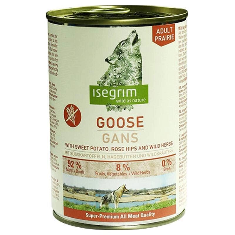 Вологий корм для дорослих собак Isegrim Adult Goose with Sweet Potato, Rose Hip, Wild Herbs Гуска від компанії MY PET - фото 1