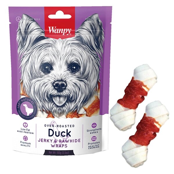 Wanpy Duck Jerky & Rawhide Wraps ласощі для собак качка від компанії MY PET - фото 1