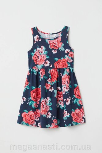 Дитячий сарафан сукня H&M (троянди) Sleeveless jersey dress 4-6 років