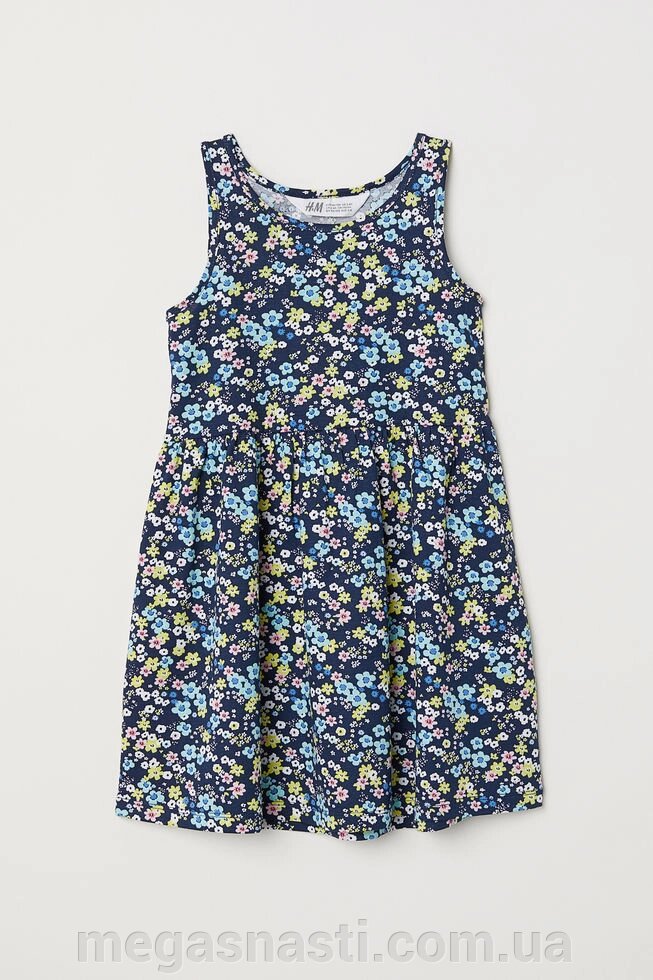 Дитячий сарафан сукня H&M (дрібна квіточка) Sleeveless jersey dress 2-4 лет від компанії MEGASNASTI - фото 1