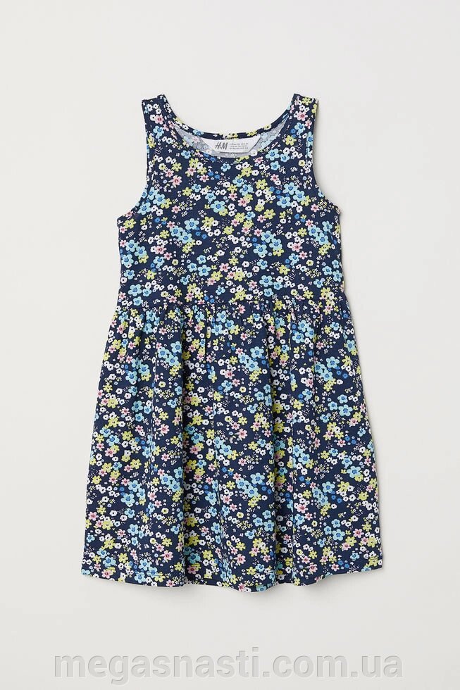 Дитячий сарафан сукня H&M (дрібна квіточка) Sleeveless jersey dress 4-6 лет від компанії MEGASNASTI - фото 1