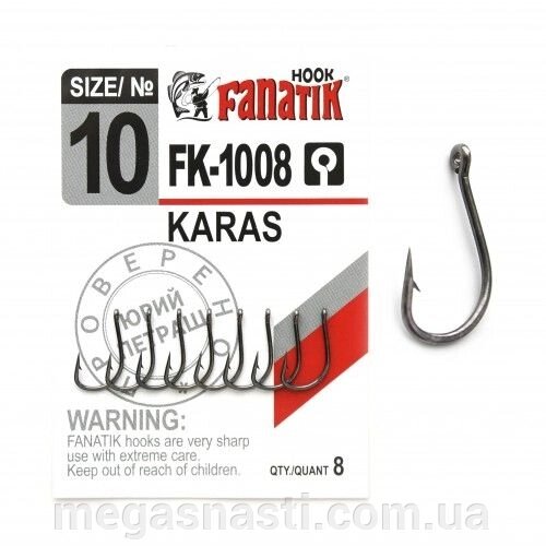 Гачок одинарний Fanatik KARAS FK-1008 №10 (8шт) від компанії MEGASNASTI - фото 1