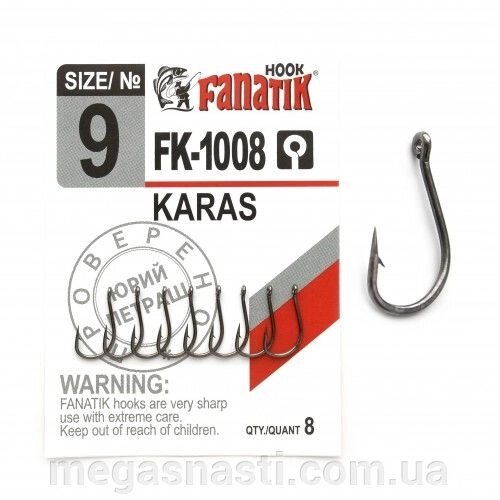 Гачок одинарний Fanatik KARAS FK-1008 №9 (8шт) від компанії MEGASNASTI - фото 1