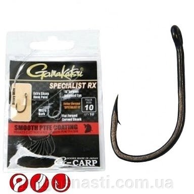 Гачок одинарний Gamakatsu G-Carp Specialist RX №2 (10шт) від компанії MEGASNASTI - фото 1