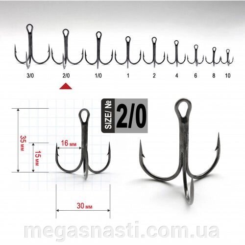 Гачок потрійний Fanatik FT-1103 №2 / 0 (1шт) від компанії MEGASNASTI - фото 1