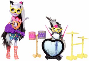 Ігровий набір Енчантімалс "Гра на барабанах"Enchantimals Rockin "Drumset Playset with Sage Skunk Doll Caper), Mattel