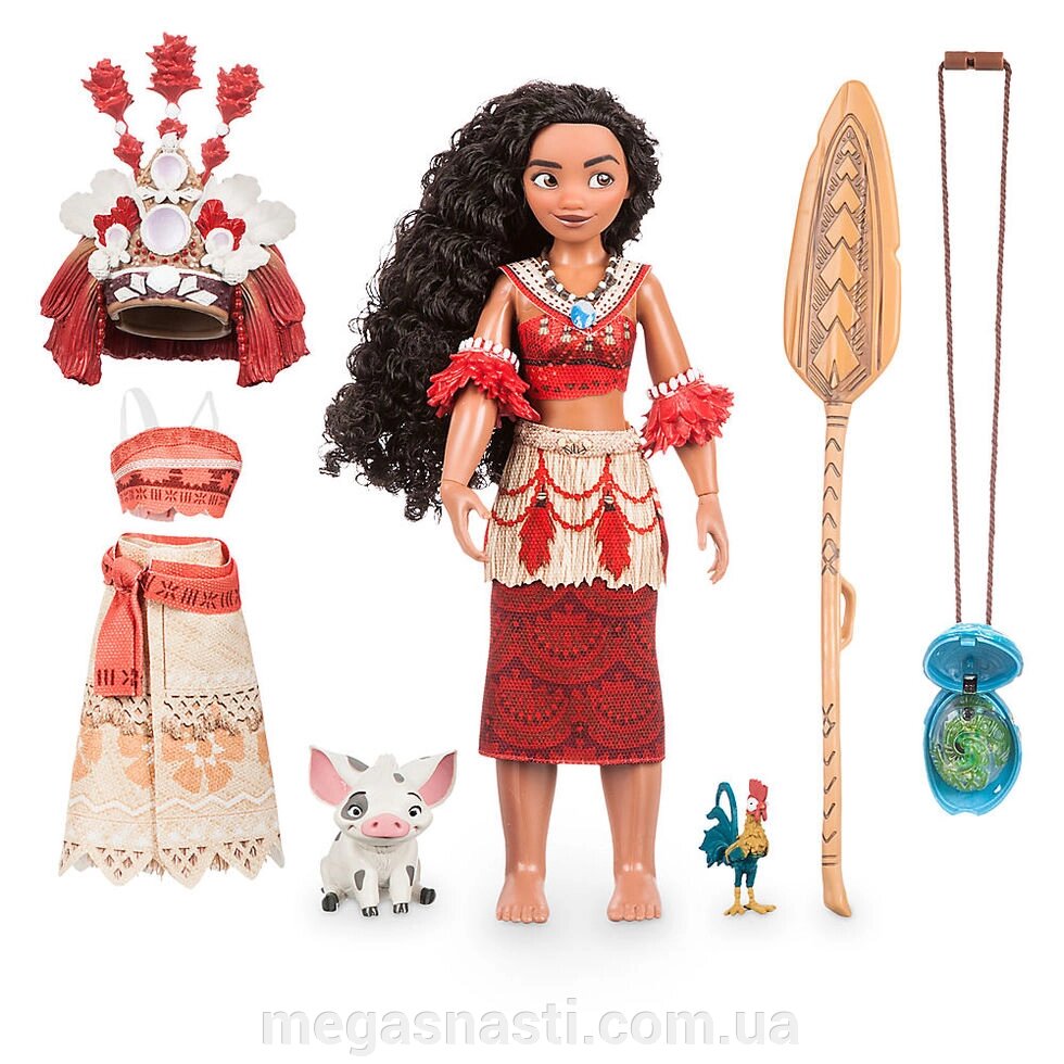 Інтерактивна лялька принцеса Моана (Moana Singing Doll). Співаюча, з аксесуарами, Disney від компанії MEGASNASTI - фото 1