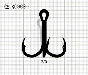 Гачок потрійний bratfishing Y-symetric EAGLE OPEN SHANK №2/0 BN (1шт)