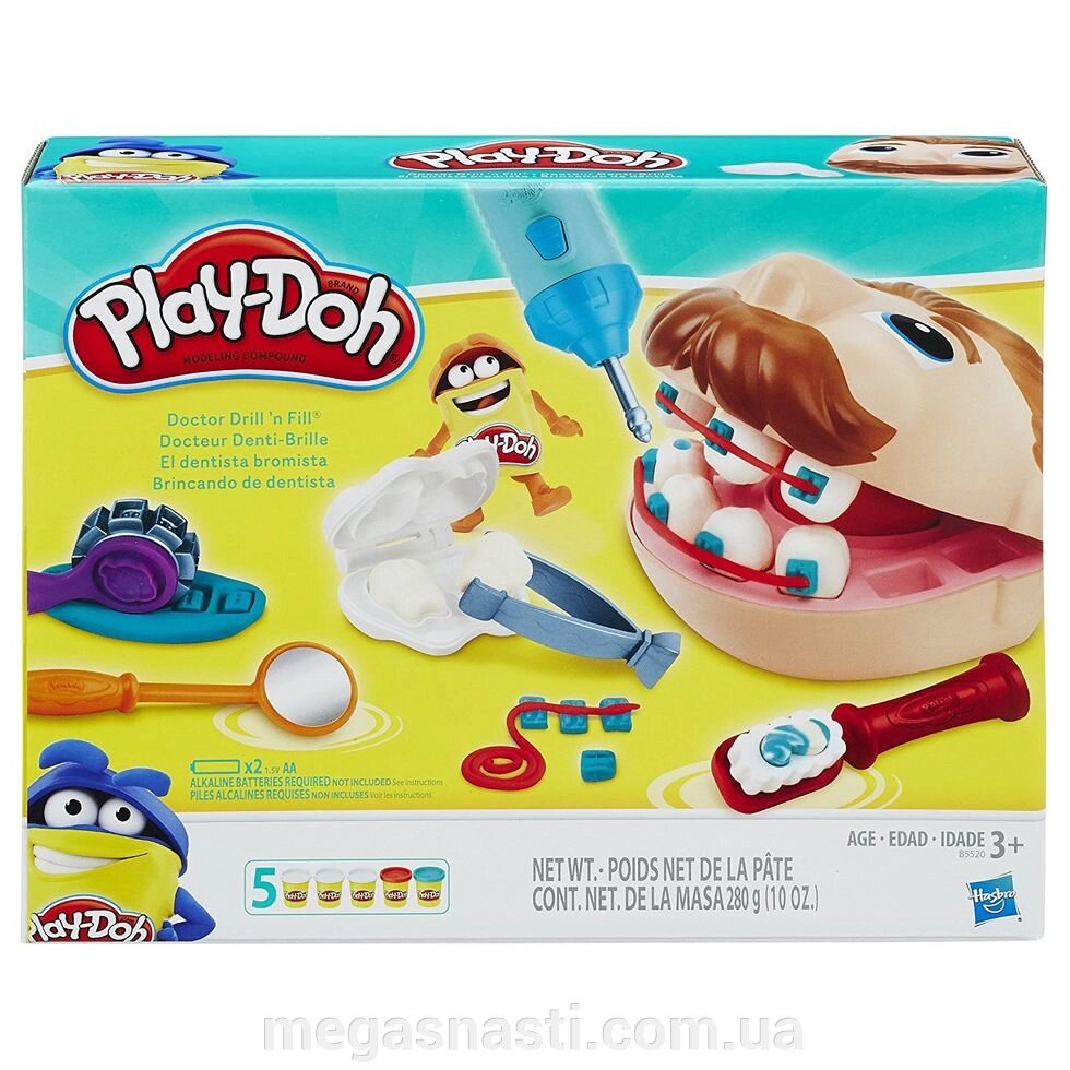 Набір Плей До "Містер Зубастик" Оригінал!!! (Play-Doh Doctor Drill "n Fill Retro Pack) від компанії MEGASNASTI - фото 1