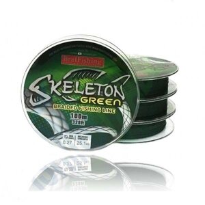 Шнур BratFishing Skeleton X4 Green 100м 0,17мм