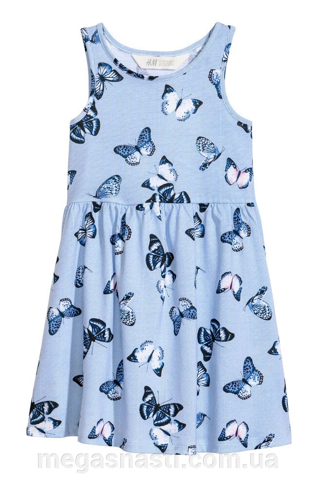 Дитячий сарафан сукня H&amp;M (блакитні метелики) Sleeveless jersey dress 2-4 років - переваги