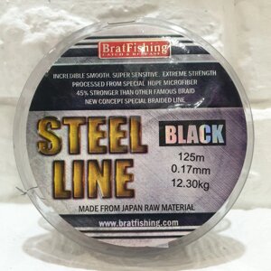 Шнур BratFishing Steel Line Black 125м 0,17мм 12,30кг