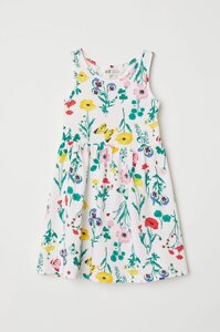Дитячий сарафан сукня H&M (квіти и бабочки) Sleeveless jersey dress 4-6 лет