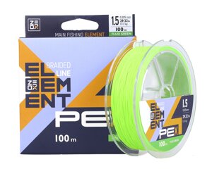 Шнур Zeox Element PE X4 Moss Fluo Green 100м #1.0/0.165мм 10.3кг