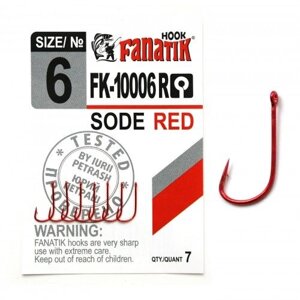 Гачок одинарний Fanatik SODE RED FK-10006R №6 (7шт)