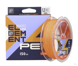 Шнур Zeox Element PE X4 Orange 150м #0.6/0.128мм 6.2кг