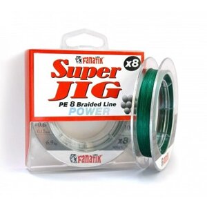 Шнур Fanatik Super Jig PE X8 Green 100м # 0.4 / 0.10мм 4.8кг