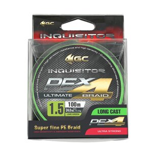 Шнур Golden Catch Inquisitor PE X4 Lime Green 100м #1.2/0.185мм 9кг