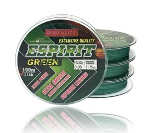 Шнур BratFishing Espirit X8 Green 100м (зелений)
