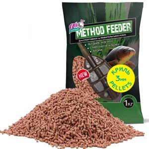 Прикормка Ай-Підсікай Pellets METHOD FEEDER Криль 3мм 1кг