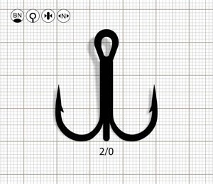 Гачок Потрійний Bratfishing Y-SYMETRIC ROUND BEND №2/0 BN (1шт)