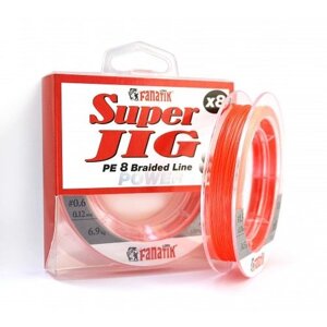 Шнур Fanatik Super Jig PE X8 Orange 120м # 0.6 / 0.12мм 6.9кг