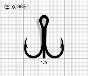 Гачок Потрійний Bratfishing Y-SYMETRIC EAGLE ROUND BEND №1/0 BN (1шт)