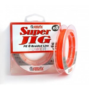 Шнур Fanatik Super Jig PE X8 Orange 120м # 1.2 / 0.18мм 12кг