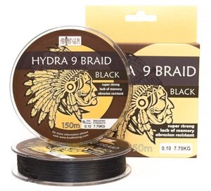 Шнур BratFishing Aborigen Hydra 9 Braid Black 150м 0,22 мм