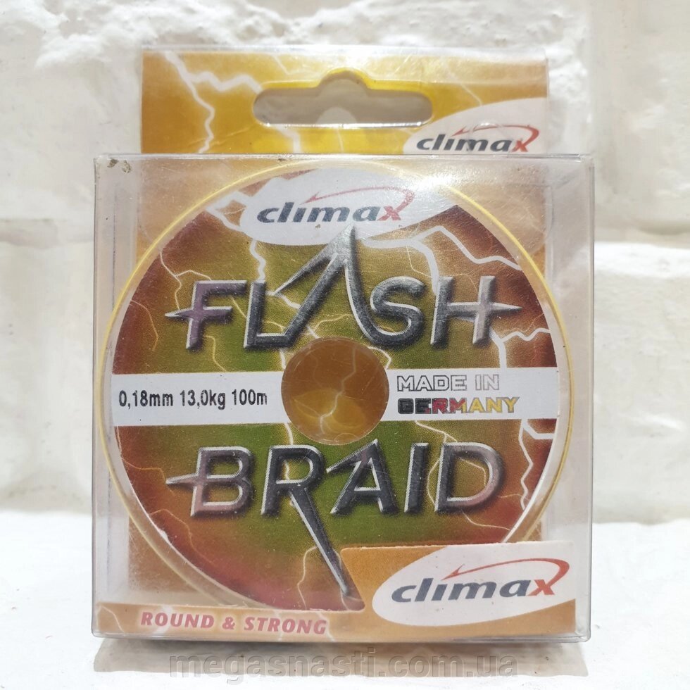 Шнур Climax Flash Braid Yellow 100м (жовтий) 0.18мм від компанії MEGASNASTI - фото 1