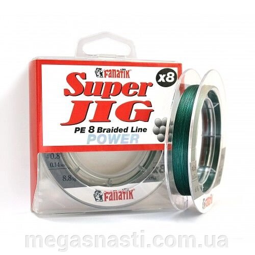 Шнур Fanatik Super Jig PE X8 Green 100м # 0.8 / 0.14мм 8.8кг від компанії MEGASNASTI - фото 1