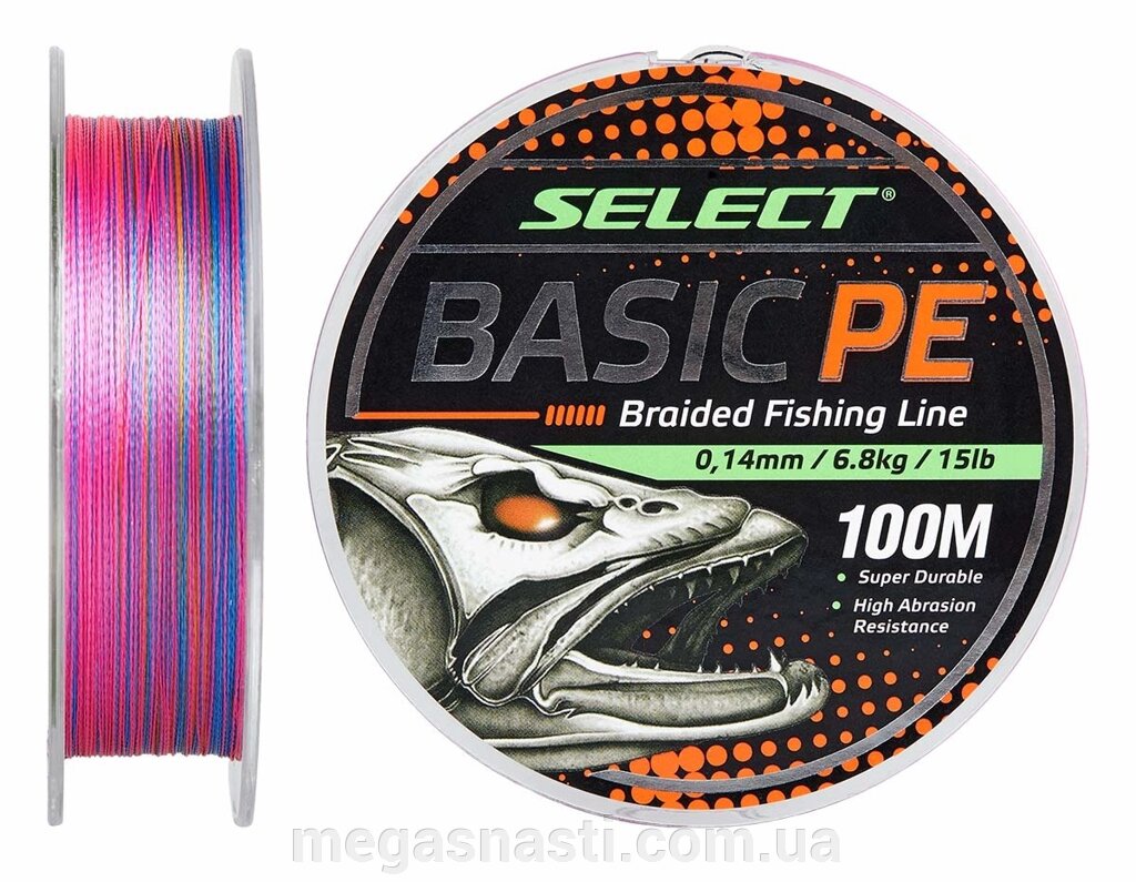 Шнур Select Basic PE 100м 0.12мм 12lb / 5.6кг (різнокольоровий) від компанії MEGASNASTI - фото 1