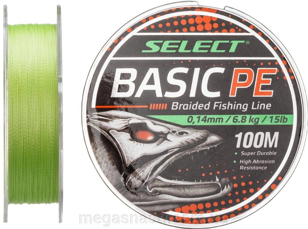 Шнур Select Basic PE 100м 0.16мм 18lb / 8.3кг (салатовий) від компанії MEGASNASTI - фото 1