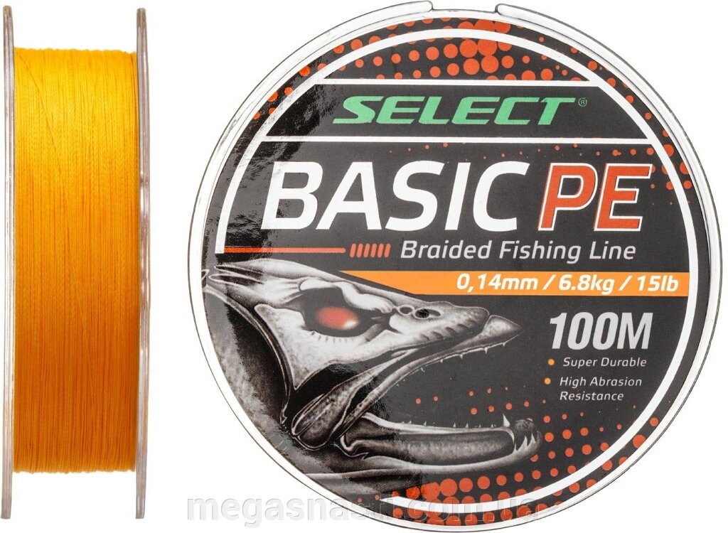 Шнур Select Basic PE 150м 0.16мм 18lb / 8.3кг (помаранчевий) від компанії MEGASNASTI - фото 1