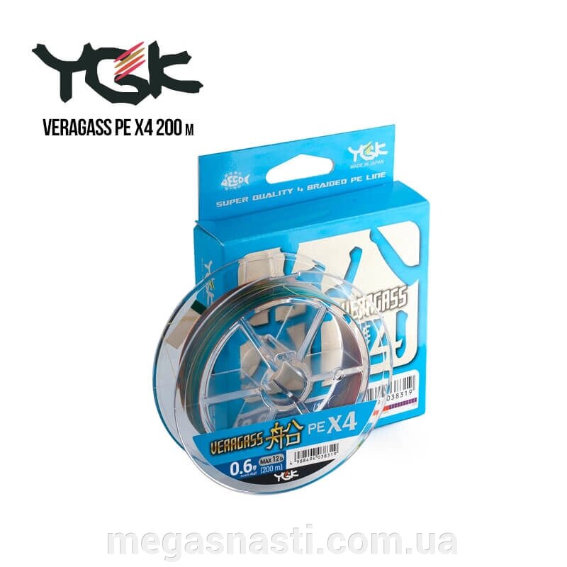 Шнур YGK Veragass PE X4 200м # 1.2 20lb / 9.07кг від компанії MEGASNASTI - фото 1