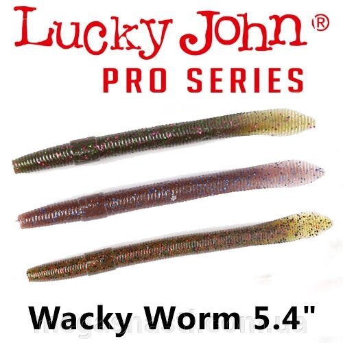 Силікон Lucky John Pro Series WACKY WORM 5.4 "(8шт) від компанії MEGASNASTI - фото 1