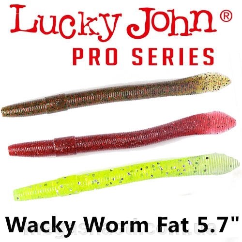 Силікон Lucky John Pro Series WACKY WORM 5.7 "(6 шт) від компанії MEGASNASTI - фото 1
