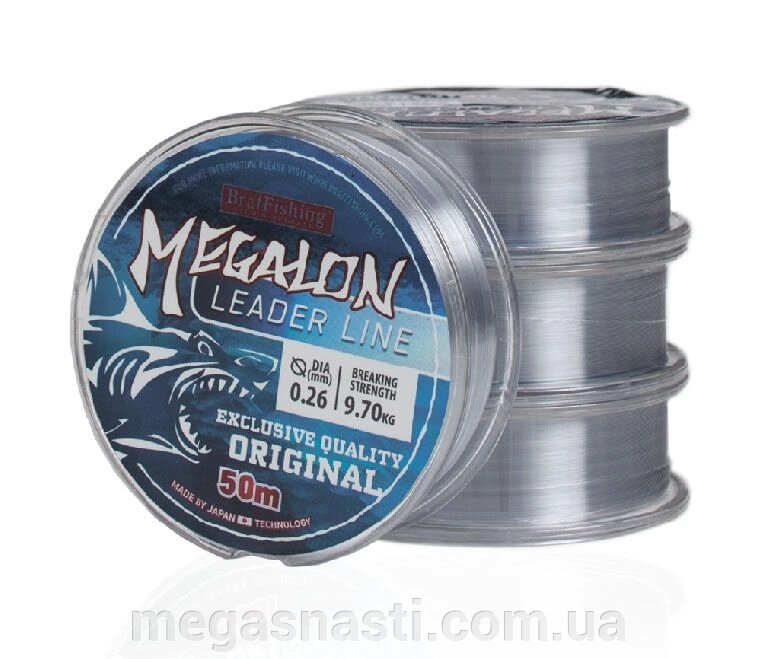 Волосінь BratFishing Megalon Leader Line 50м 0,30мм від компанії MEGASNASTI - фото 1