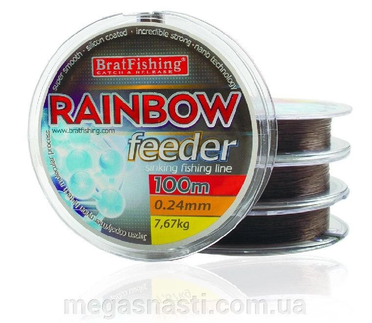 Волосінь BratFishing Rainbow Feeder 100м 0,32мм від компанії MEGASNASTI - фото 1