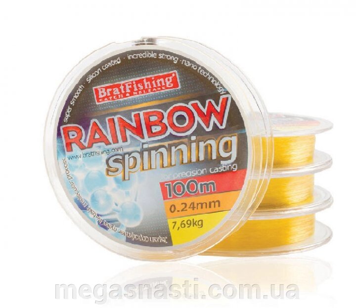 Волосінь BratFishing Rainbow Spinning 100м 0,28мм від компанії MEGASNASTI - фото 1