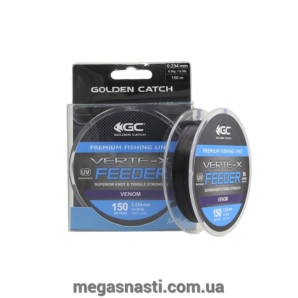 Волосінь Golden Catch Verte-X Feeder 150м 0.234мм Venom від компанії MEGASNASTI - фото 1