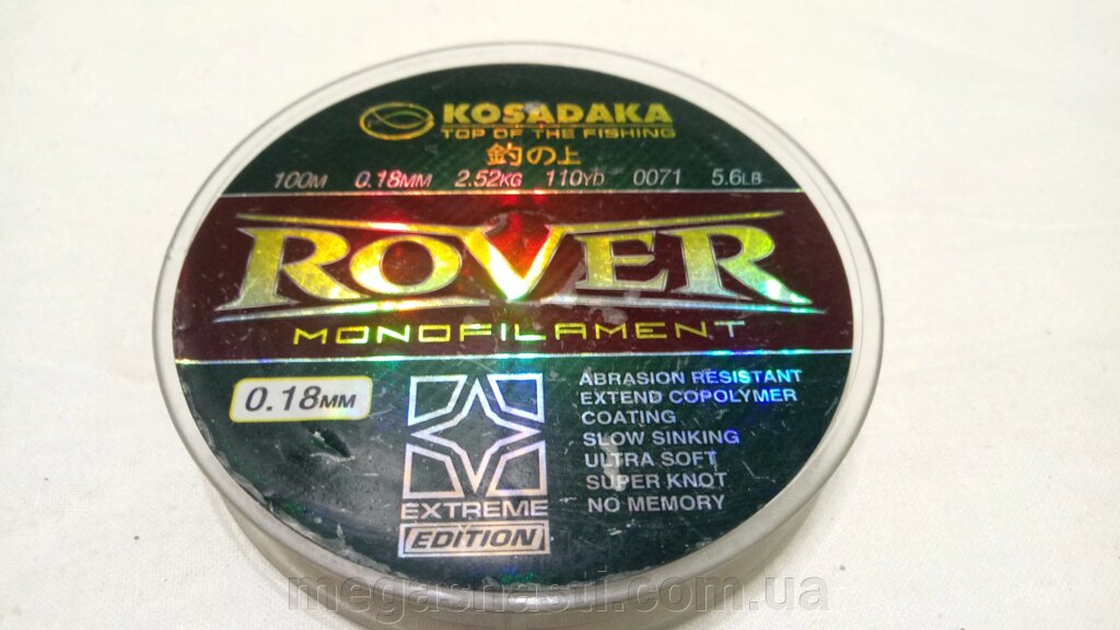 Волосінь Kosadaka Rover 100м 0.18мм від компанії MEGASNASTI - фото 1