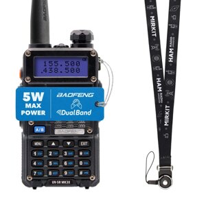 Рація Baofeng UV-5R MK3 5W Li-ion 1800 мА-год UHF/VHF + Ремінець для рації Mirkit