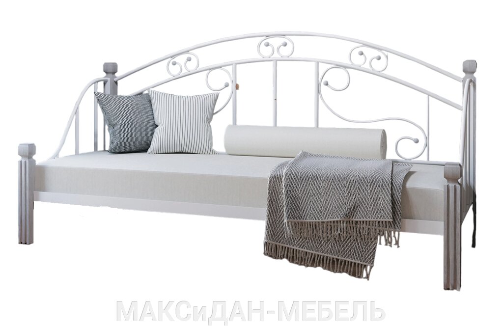 Диван-ліжко металевий на дерев'яних ніжках Орфей-90 Метал-Дизайн від компанії МАКСіДАН-МЕБЛІ - фото 1