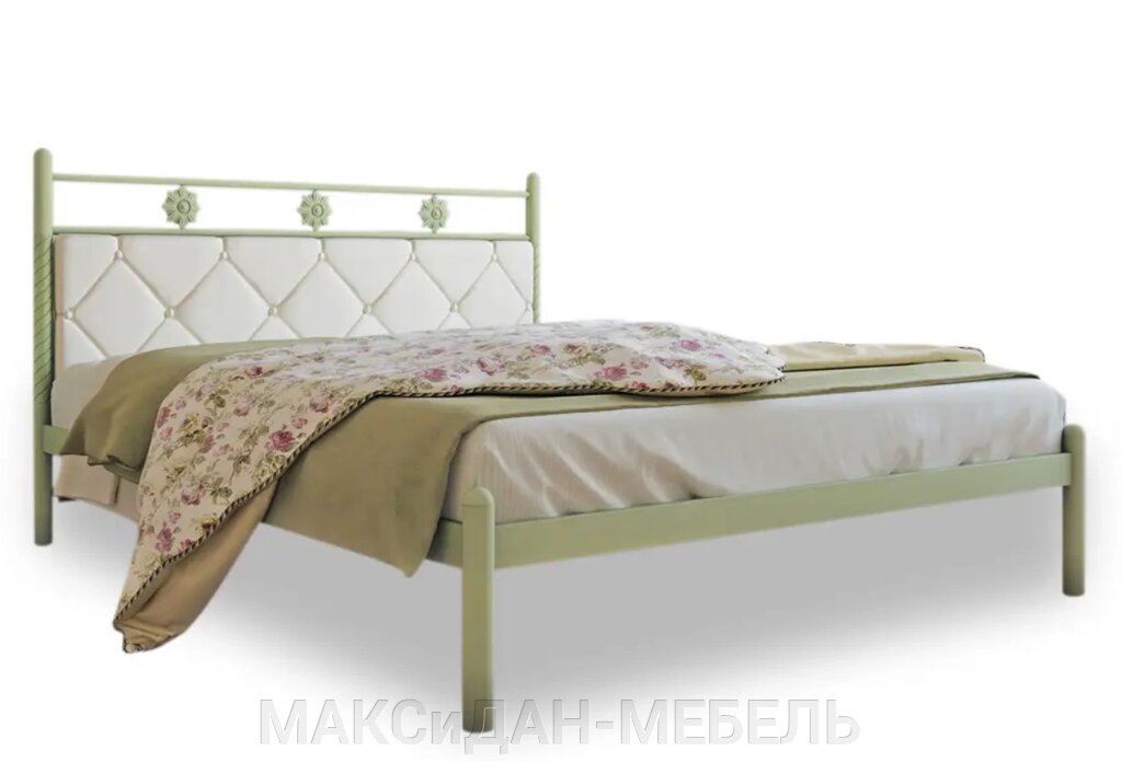 Ліжко металеве полуторне Белла-120 Метал-Дизайн від компанії МАКСіДАН-МЕБЛІ - фото 1
